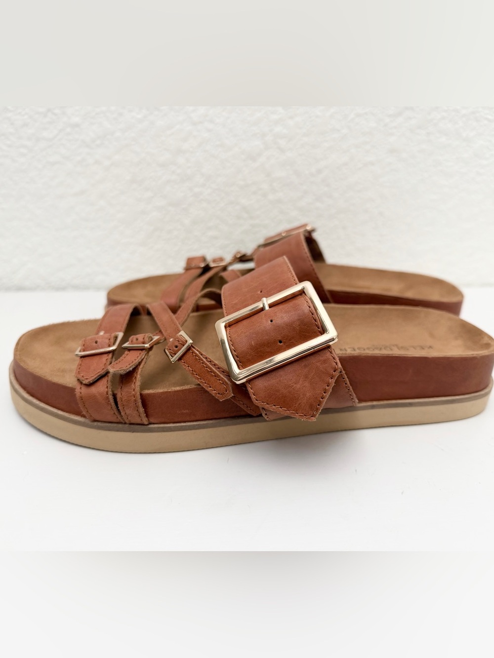 KELSI DAGGER BROOKLYN Stella Buckle Slide Sandal • Auburn • Size 9.5 • NEW